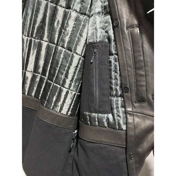 Marc New York Men's M Black Soft Leather Coat Button Closure Removable Lining - Picture 7 of 9